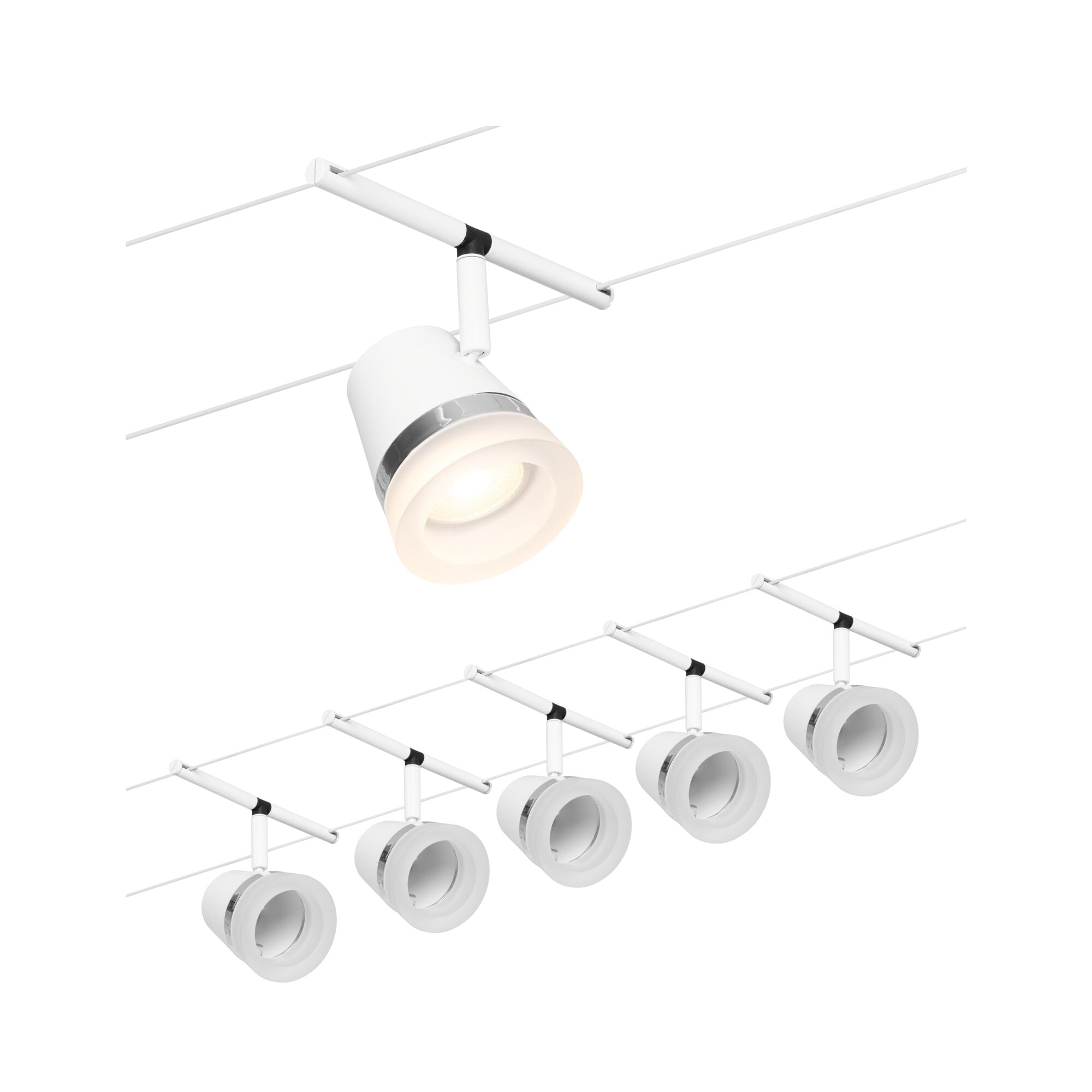 CorDuo Cone Basisset GU5,3 max. 5x10W 230/12V Weiß matt/Chrom - Paulmann - 94461