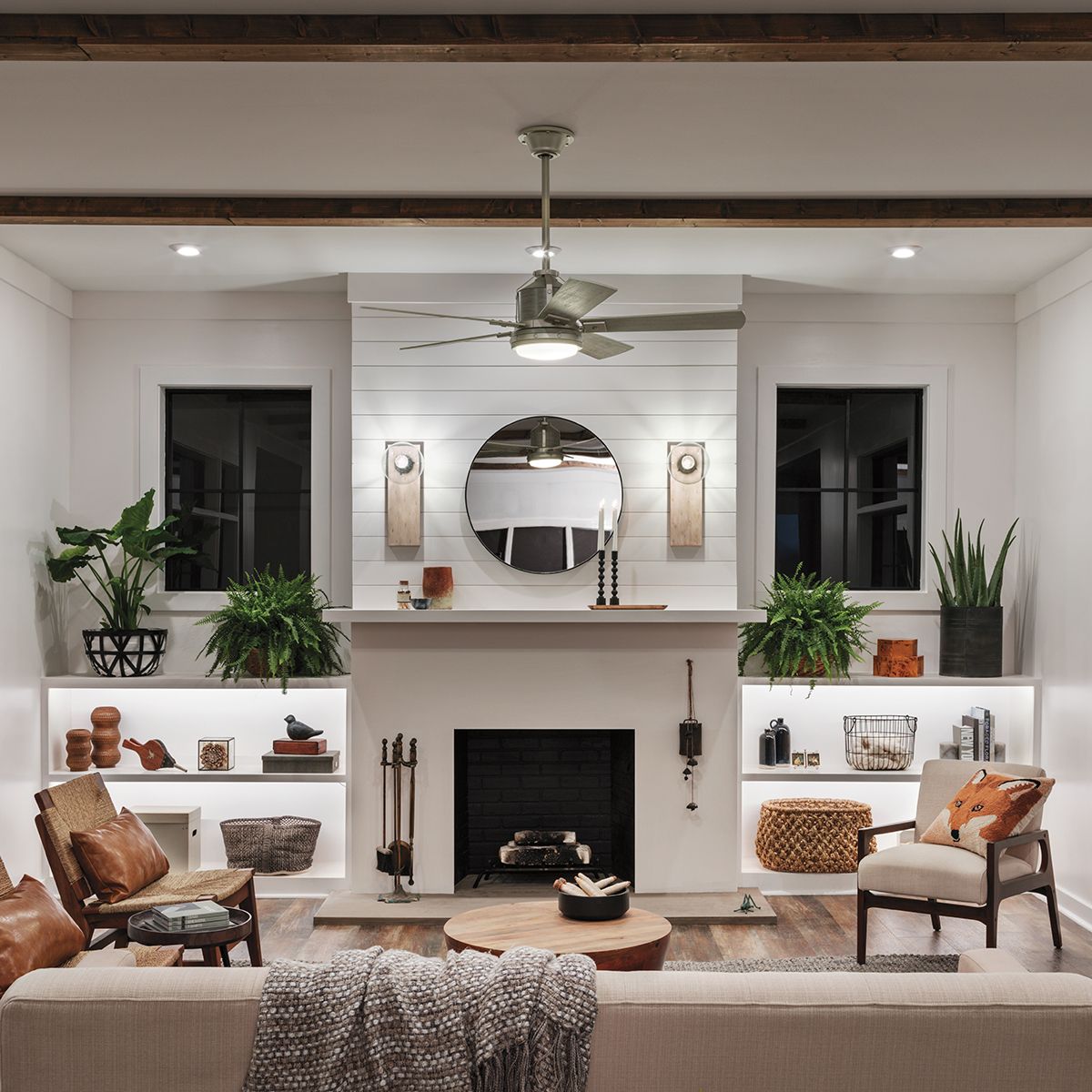 Deckenventilator - Abhängestangen - 45 cm - Satinweiß lackiert - Elsteadlighting - CLF - DOWNROD45 - SWP