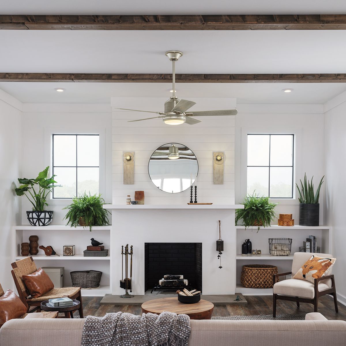 Deckenventilator - Abhängestangen - 45 cm - Satinweiß lackiert - Elsteadlighting - CLF - DOWNROD45 - SWP