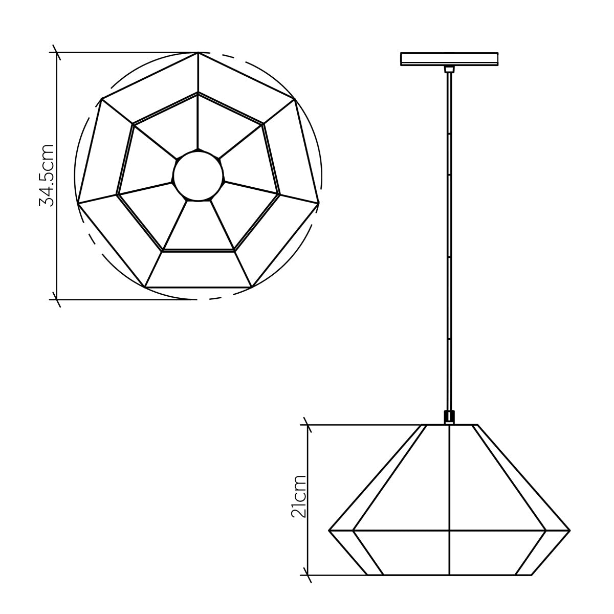 Diamond Pendelleuchte - Accord Lighting - QN - DIAMOND - P - S - TEAK