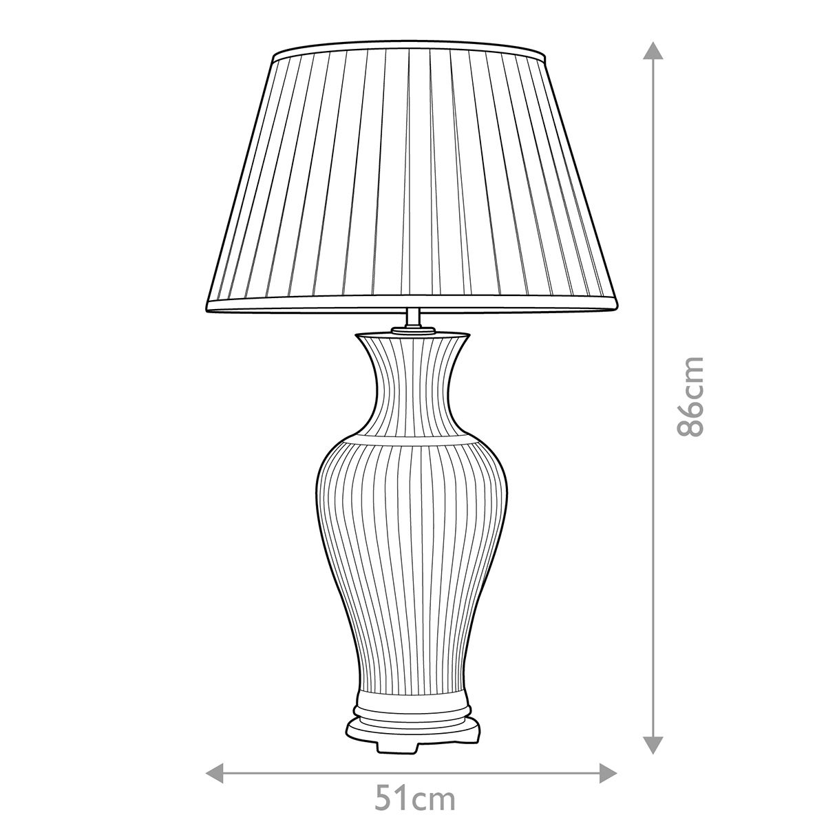 Tischlampe Dalian mit 1 Licht und hohem Empire-Schirm - Seladon mit Elfenbeinschirm