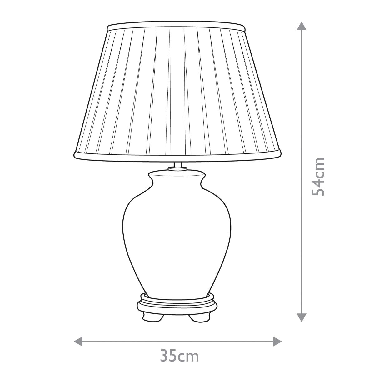 Linyi 1-flammige Tischlampe mit hohem Empire-Schirm - Blau und Weiß mit elfenbeinfarbenem Schirm