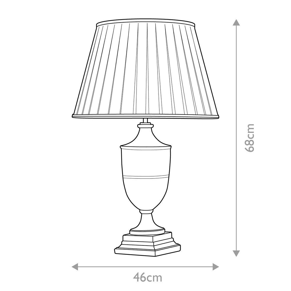 Tischlampe Narbonne mit 1 Flamme – mit hohem Empire-Schirm – Schwarz und Gold mit Elfenbein und schwarzem und goldenem Schirmrand