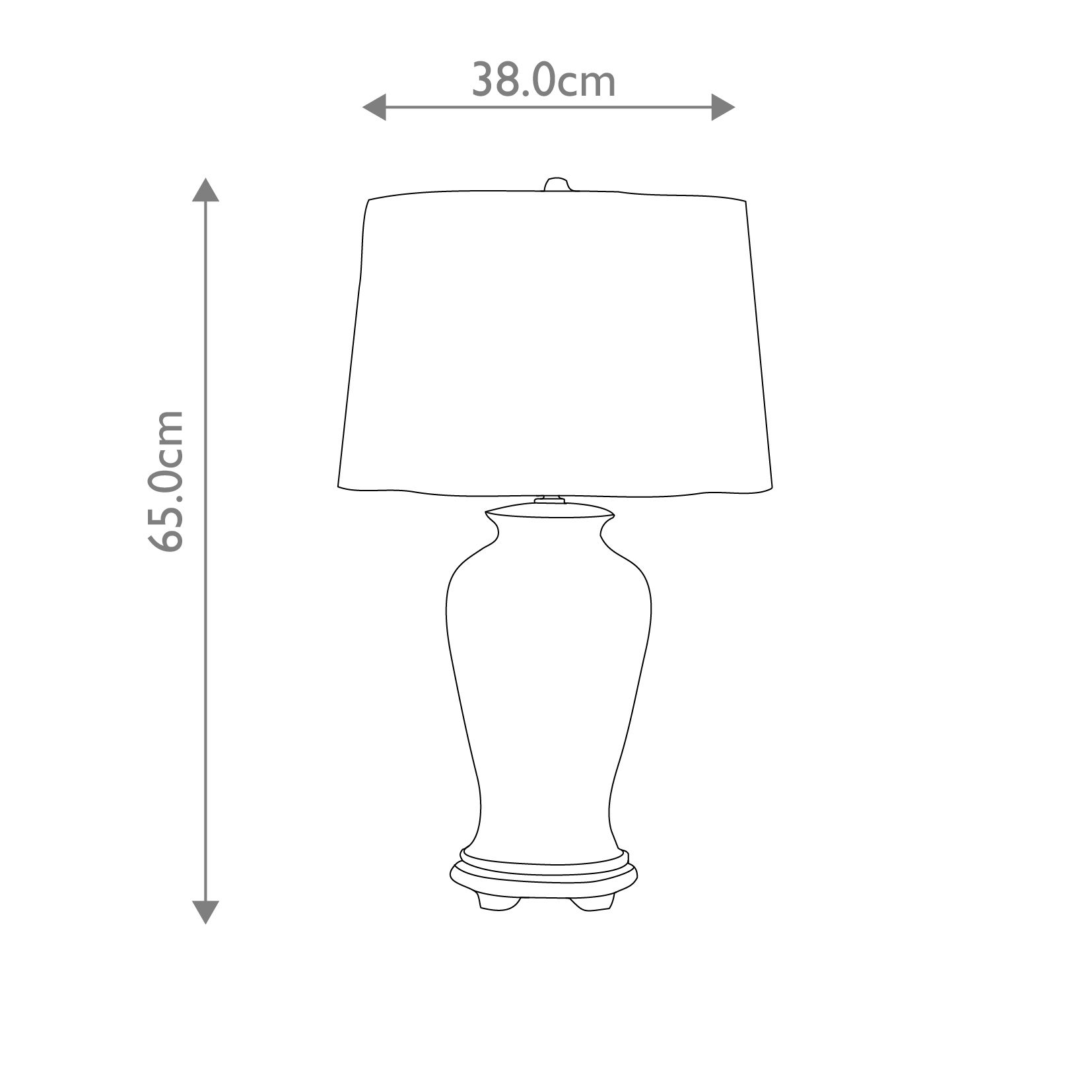 Tischlampe Ying 1-flammig - Blau und Weiß mit weißem Schirm