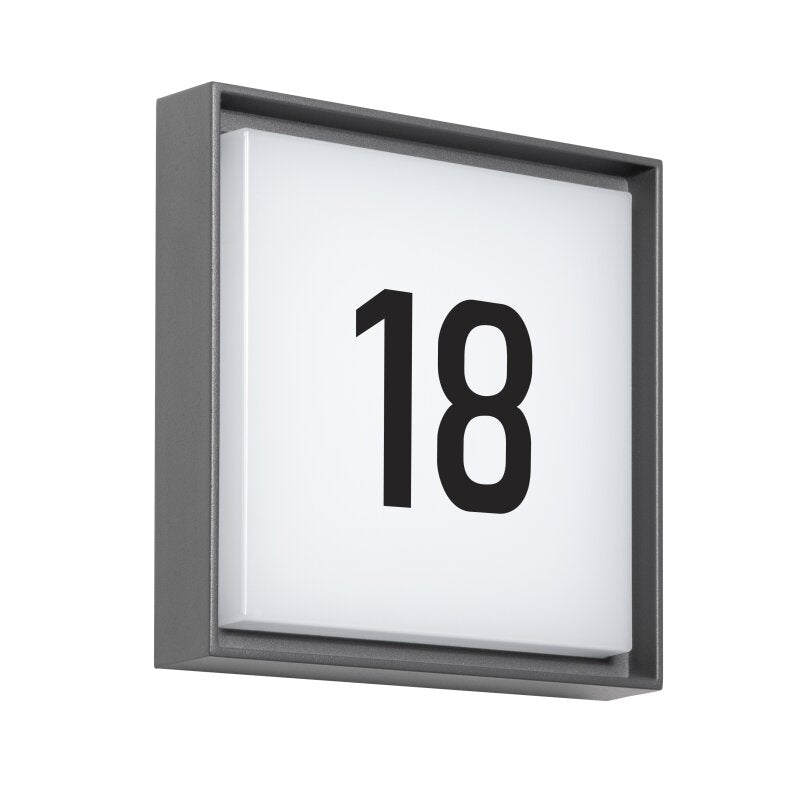 DOTLUX LED - Hausnummernleuchte WALLsquare 24cm 2,5W 3000K mit Dämmerungsschalter (deaktivierbar) - Dotlux - 5046 - 130120