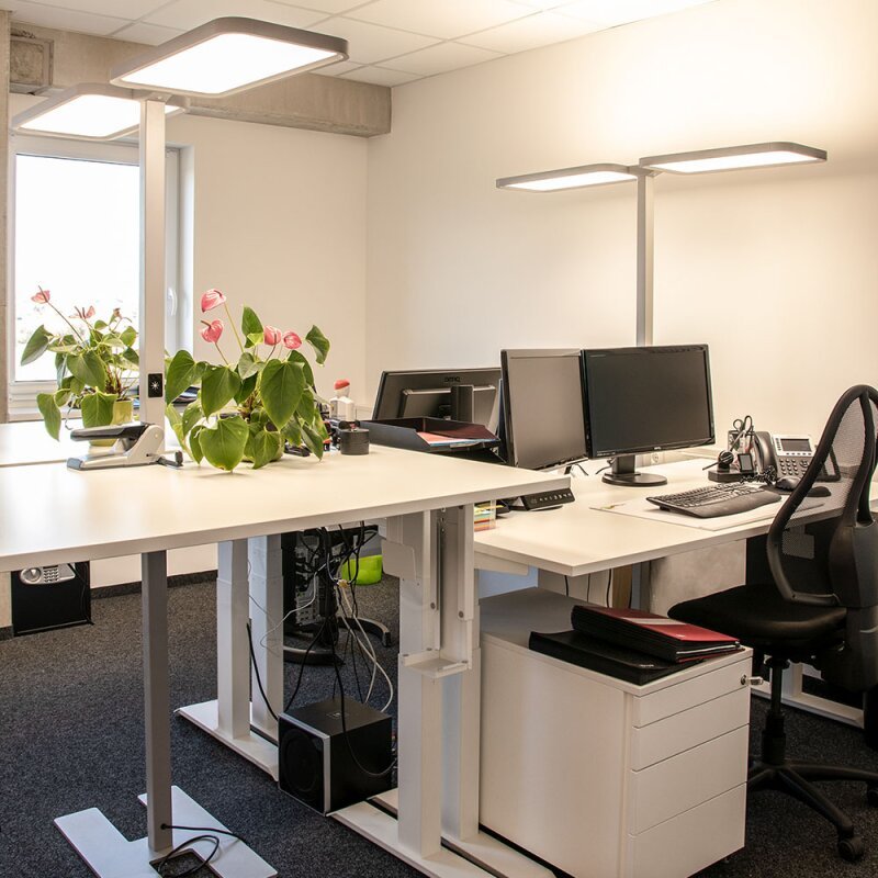 DOTLUX LED - Stehleuchte Doppelkopf STUDIObutlerduo 2x80W 4000K dimmbar - Dotlux - 3737 - 040240