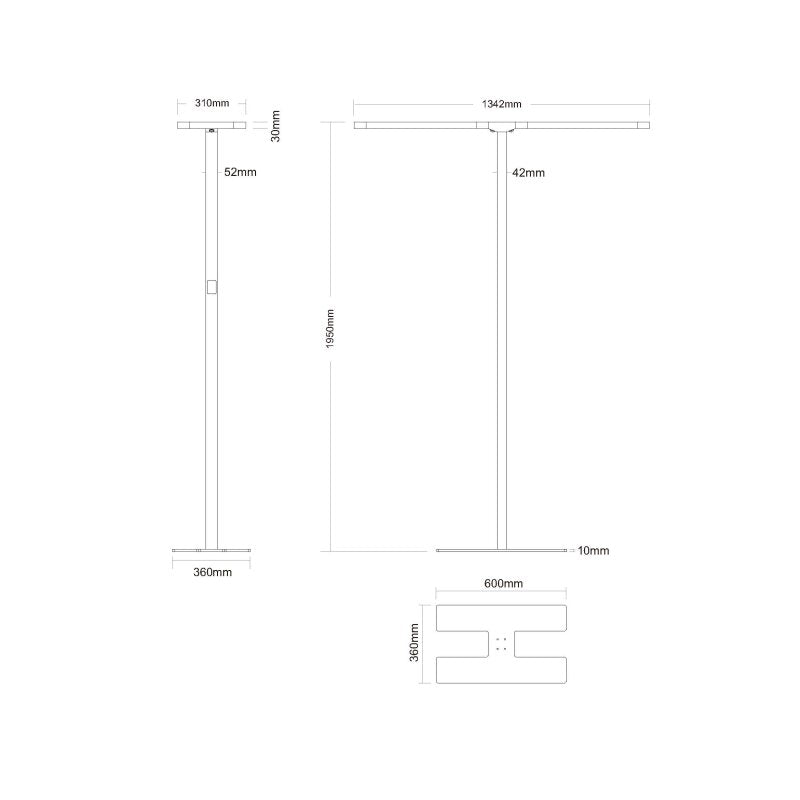 DOTLUX LED - Stehleuchte Doppelkopf STUDIObutlerduo 2x80W 4000K dimmbar - Dotlux - 3737 - 040240