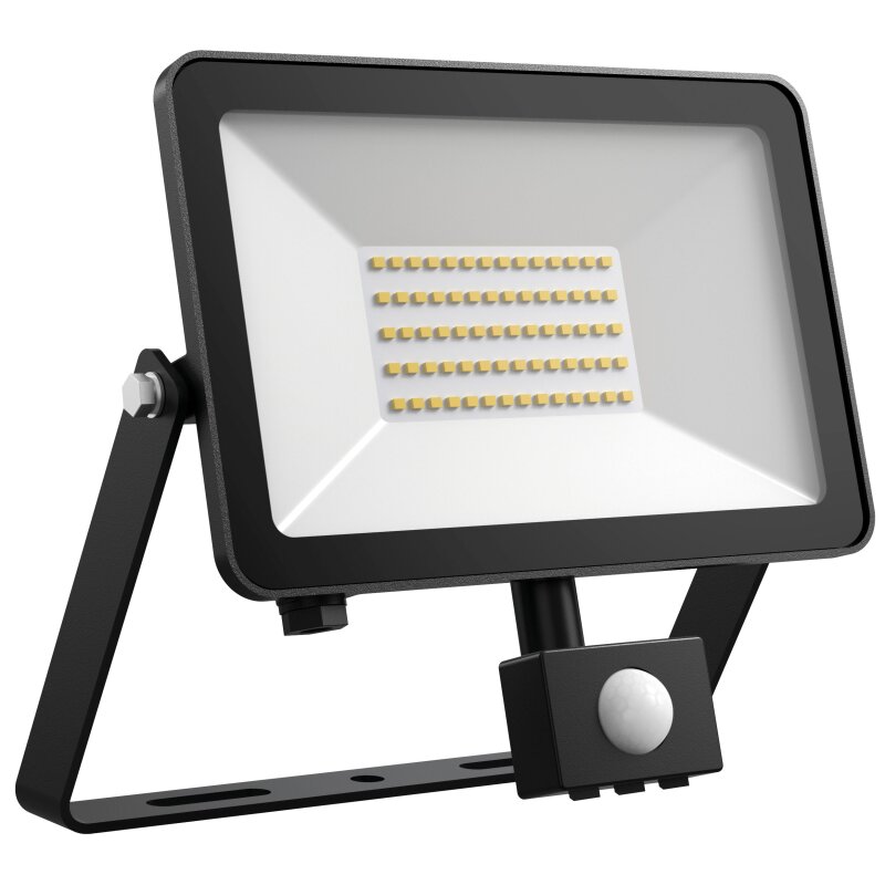 DOTLUX LED - Strahler FLOORslim - sensor 50W 3000K schwarz mit Bewegungsmelder PIR - Dotlux - 5151 - 030120