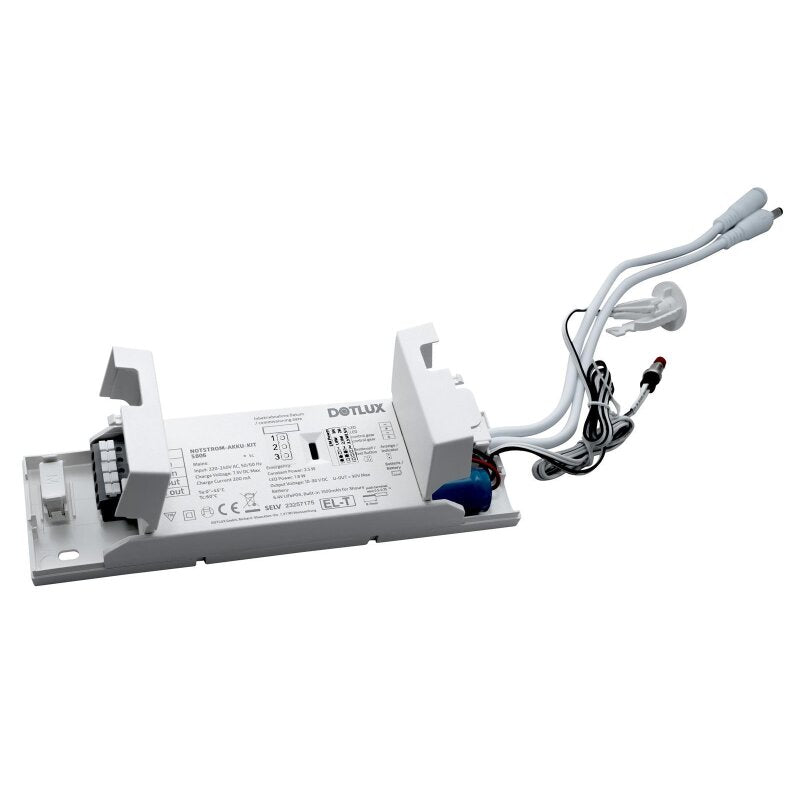 DOTLUX NOTSTROM AKKU - KITexit 1,9W/0,8W Konstanleistung 3/8h für konstantstrombetriebene LED - Leuchten mit ext.Testknopf LifePO4 6.4V mit Selbsttest - Dotlux - 3923 - 2