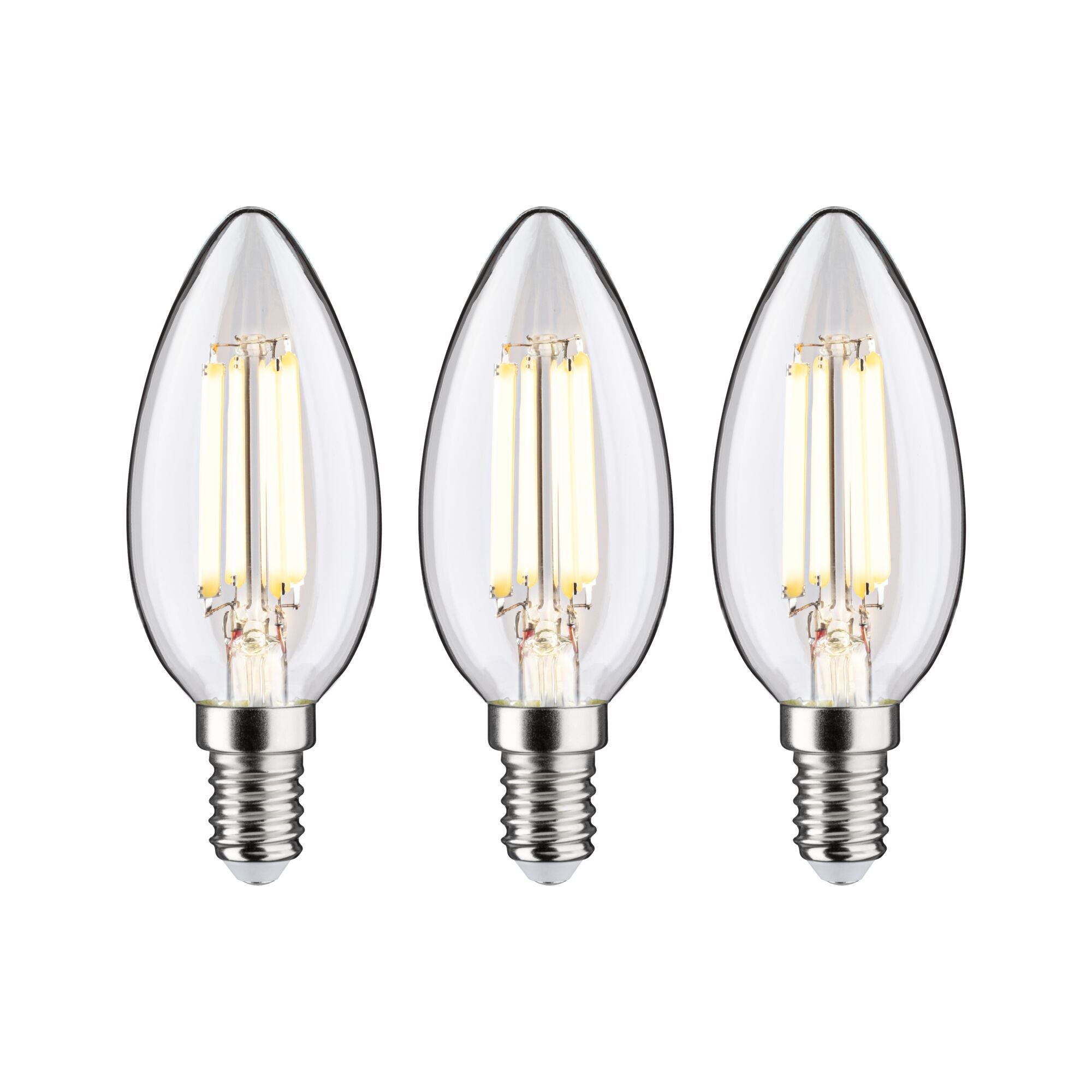 Eco - Line LED Kerze 3er - Pack 98mm 525lm 2,5W 3000K Klar - Paulmann - 29199