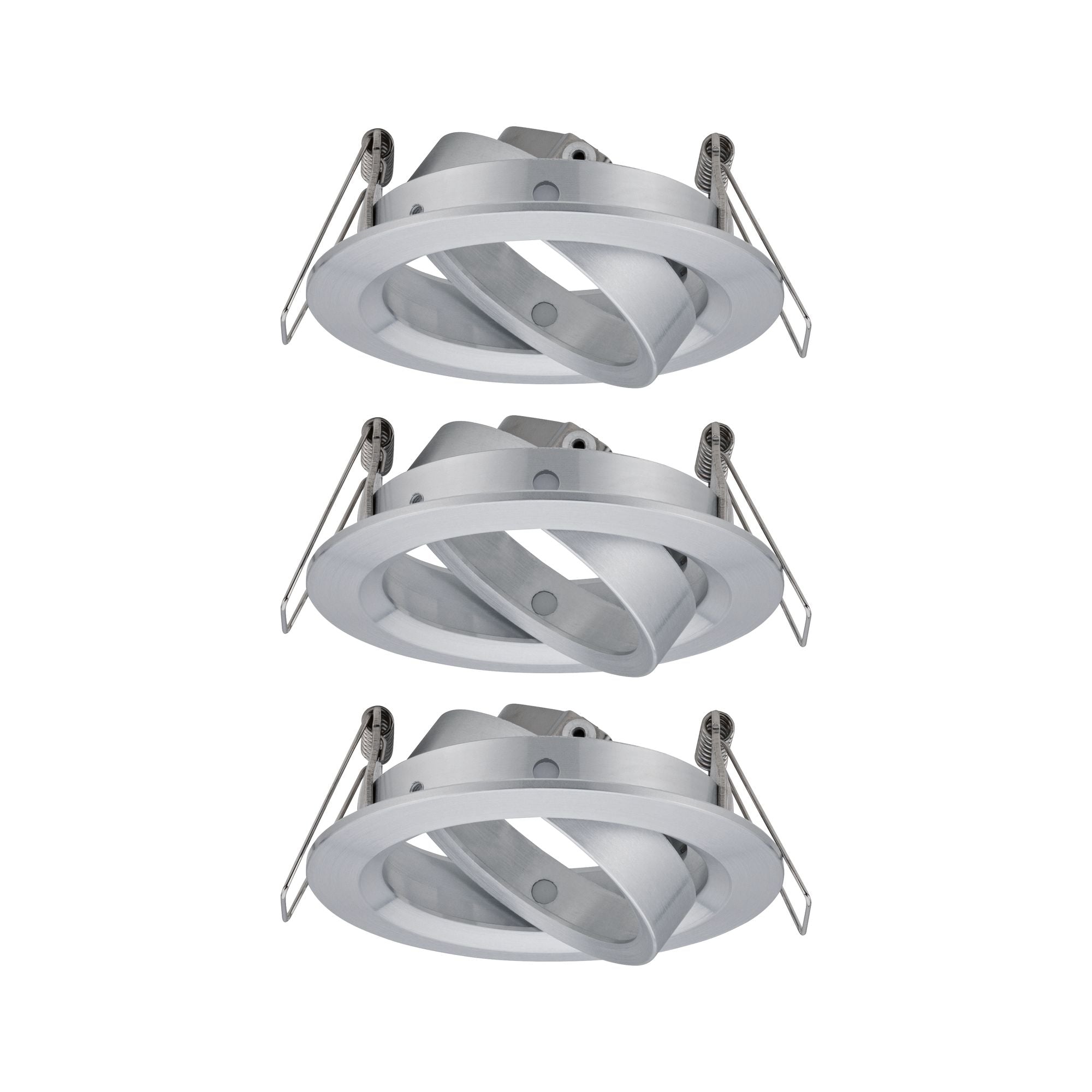 Einbauleuchte Choose Basisset schwenkbar rund 84mm 50° max. 3x10W 230V dimmbar Alu gedreht - Paulmann - 92490