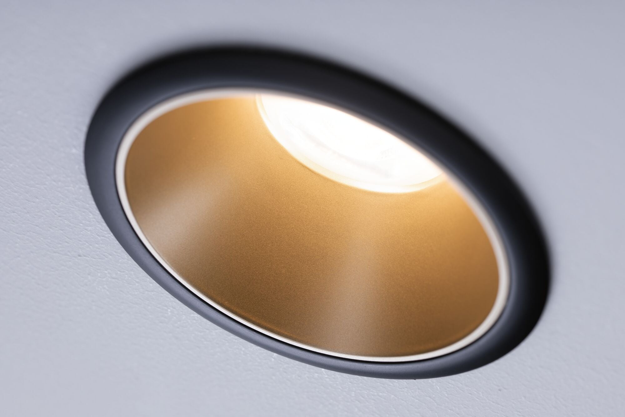 Einbauleuchte Cole rund 88mm GU10 max. 10W 230V dimmbar Schwarz/Gold matt - Paulmann - 93395