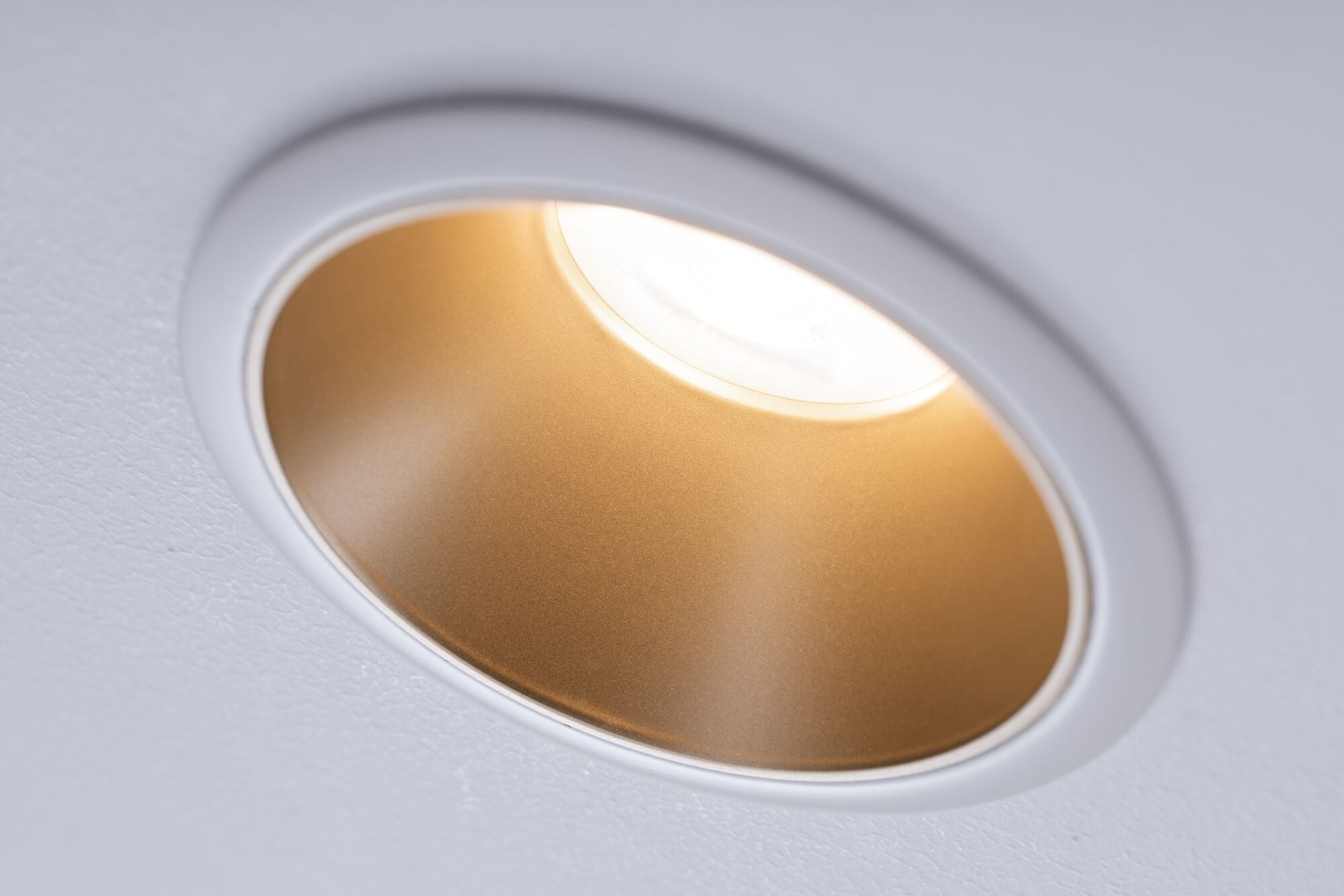 Einbauleuchte Cole rund 88mm GU10 max. 10W 230V dimmbar Weiß/Gold matt - Paulmann - 93396