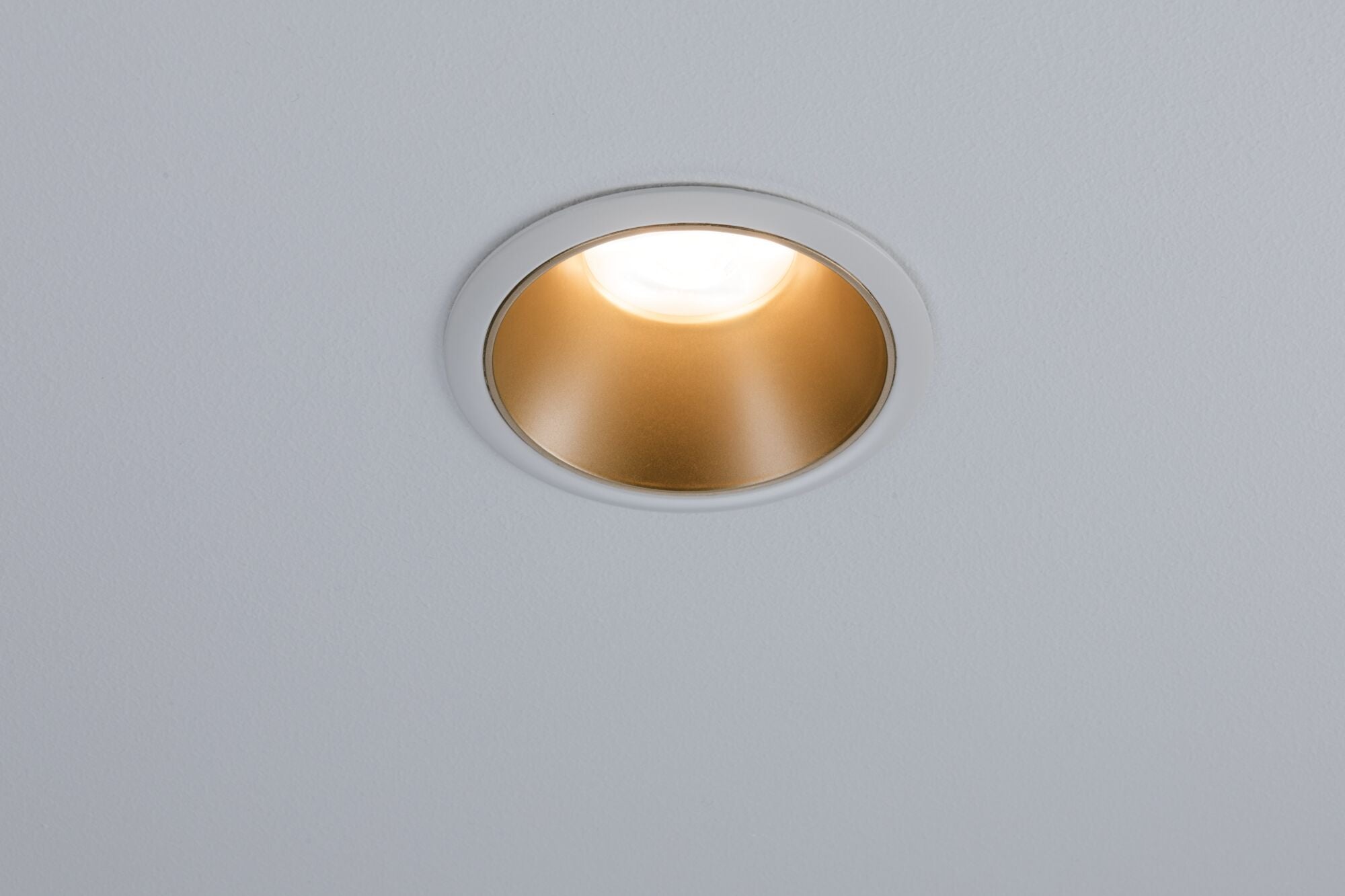 Einbauleuchte Cole rund 88mm GU10 max. 10W 230V dimmbar Weiß/Gold matt - Paulmann - 93396