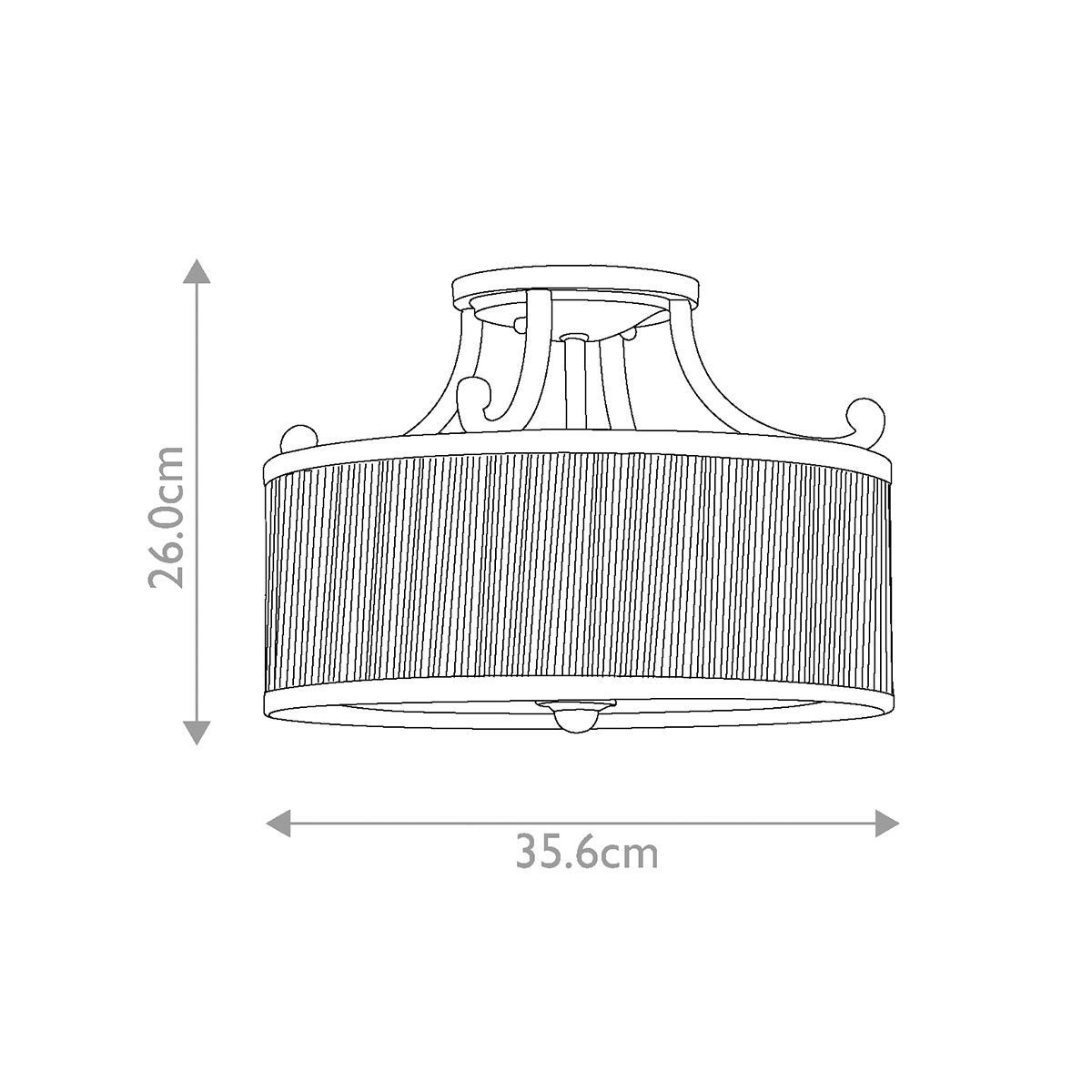 Abbey 3-flammige Deckenleuchte, halbbündig, Sandsilber - Elsteadlighting - leuchtengrosshandel24