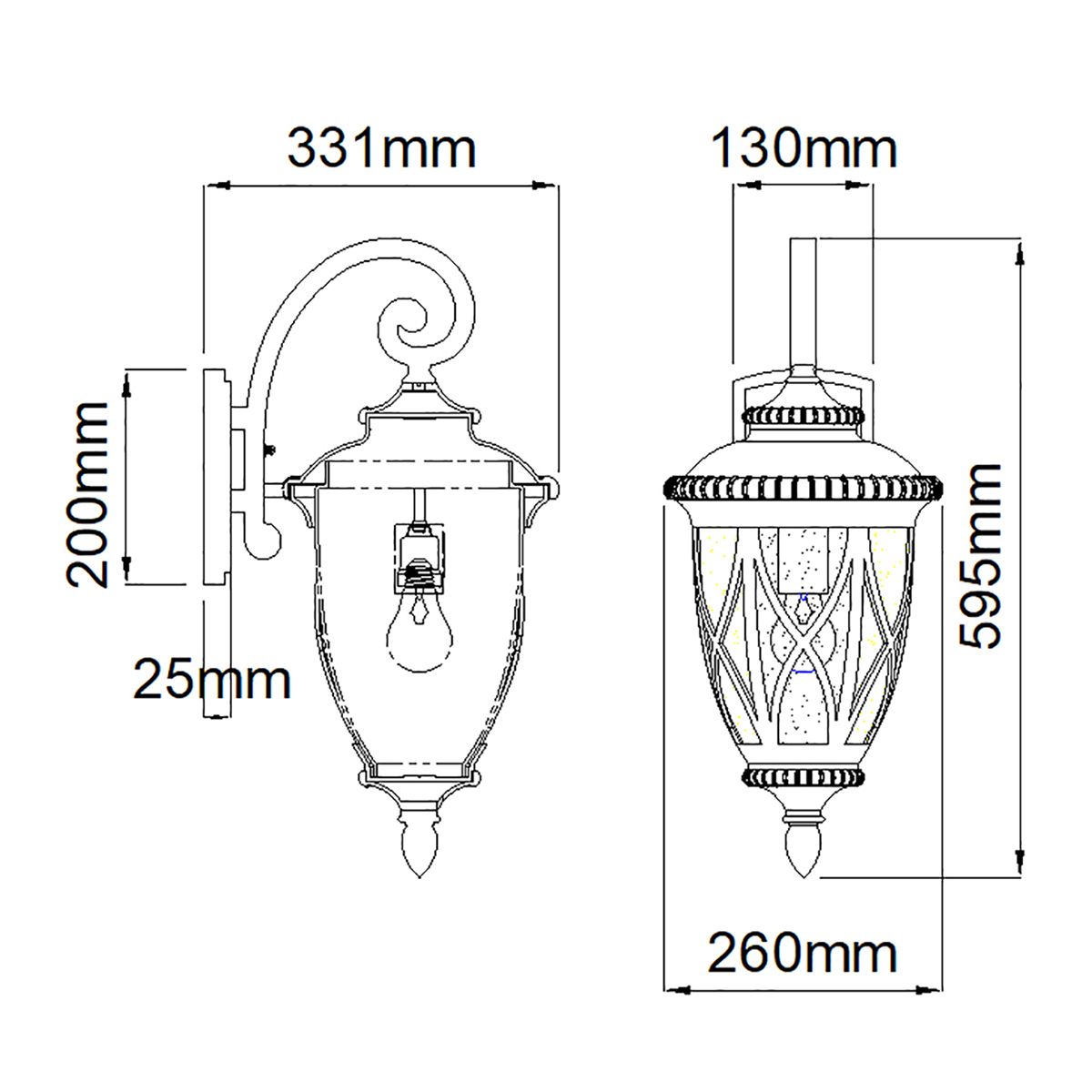 Admirals Cove Wandlaterne, 1 Licht, groß, Strukturschwarz - Elsteadlighting - KL - ADMIRALS - COVE - L