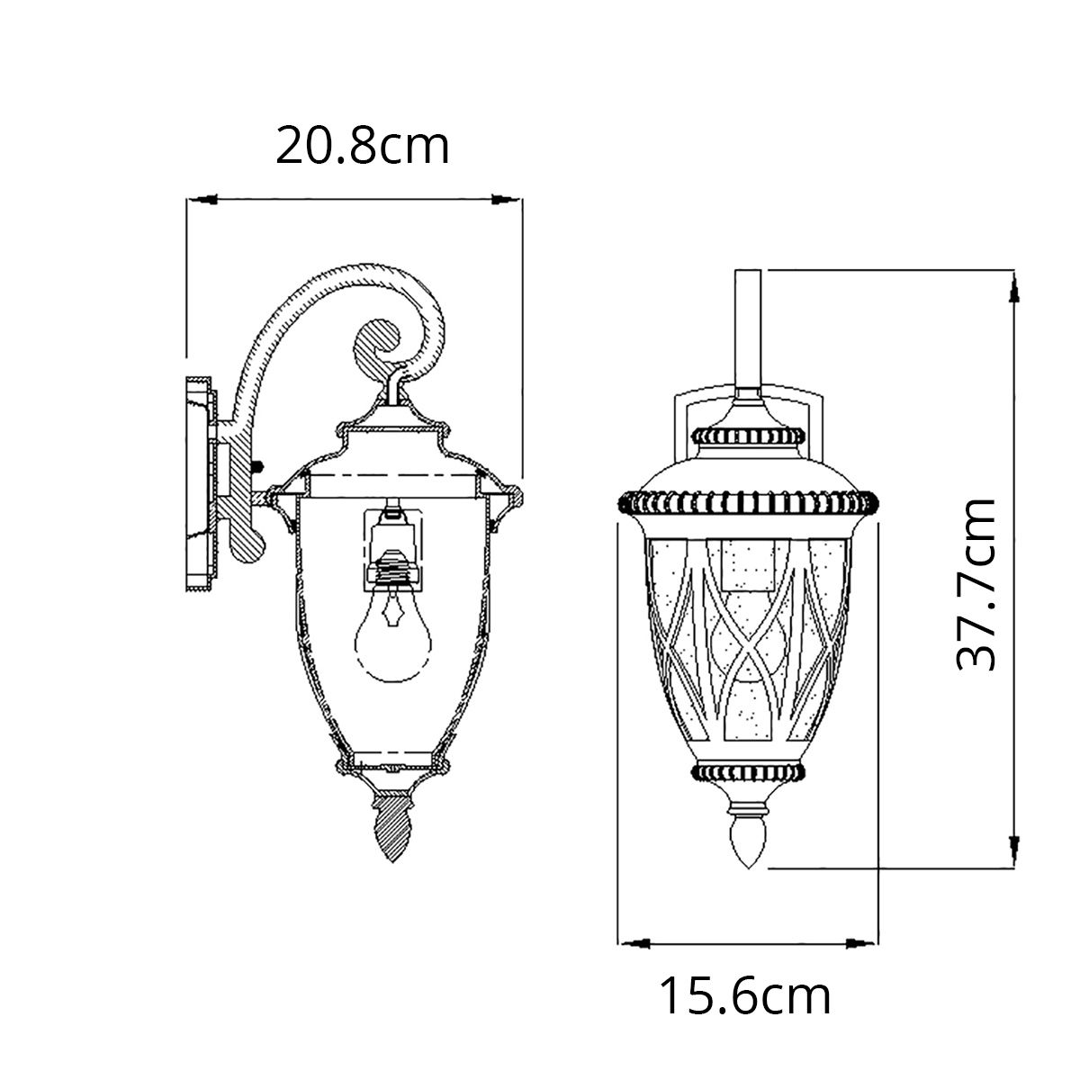 Admirals Cove Wandlaterne, 1 Licht, klein, strukturiertes Schwarz - Elsteadlighting - KL - ADMIRALS - COVE - S