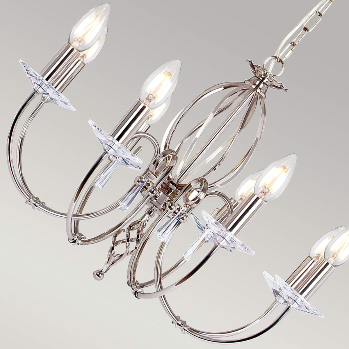 Ägäischer Kronleuchter mit 8 Lichtern, poliertes Nickel - Elsteadlighting - leuchtengrosshandel24