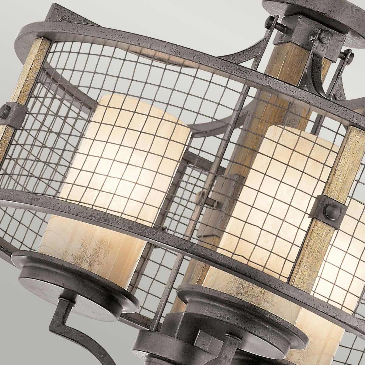 Ahrendale Kronleuchter mit 3 Lichtern und zweifacher Halterung – Ambosseisen - Elsteadlighting - leuchtengrosshandel24