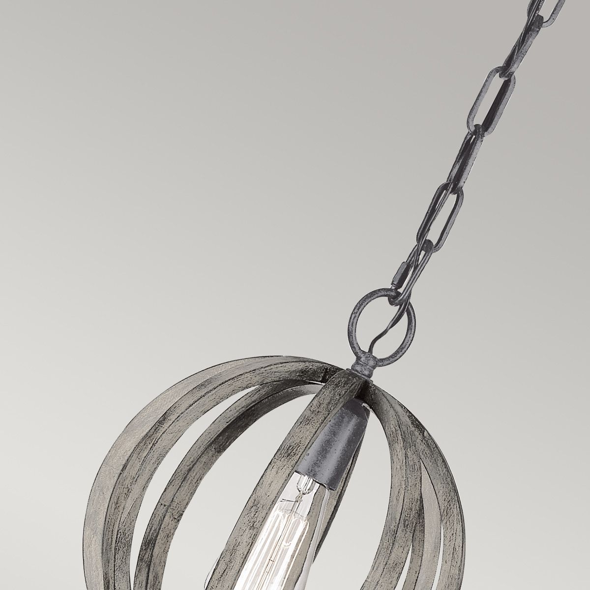 Allier 1-flammige Mini-Pendelleuchte - Verwittertes Eichenholz/Antikes Schmiedeeisen - Elsteadlighting - leuchtengrosshandel24