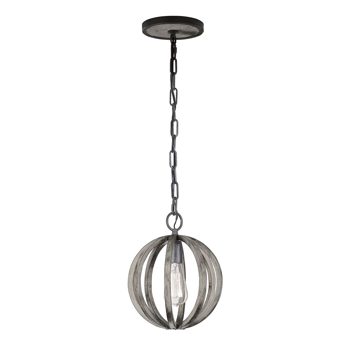 Allier 1-flammige Mini-Pendelleuchte - Verwittertes Eichenholz/Antikes Schmiedeeisen - Elsteadlighting - leuchtengrosshandel24