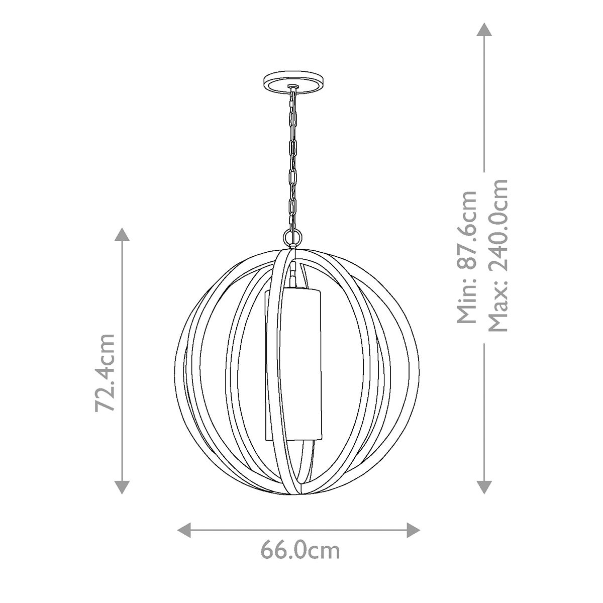 Allier 1-flammige Pendelleuchte, groß, helles Holz/gebürsteter Stahl - Elsteadlighting - leuchtengrosshandel24