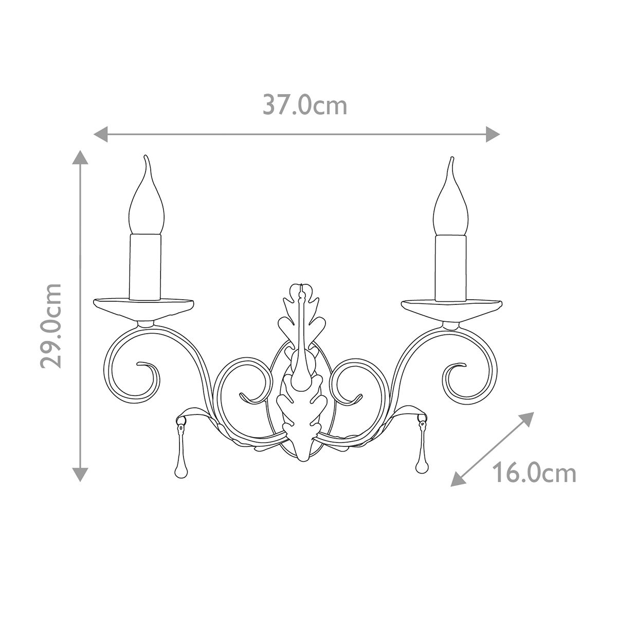 Amarilli 2-flammige Wandleuchte - Bronze mit goldener Patina - Elsteadlighting - leuchtengrosshandel24