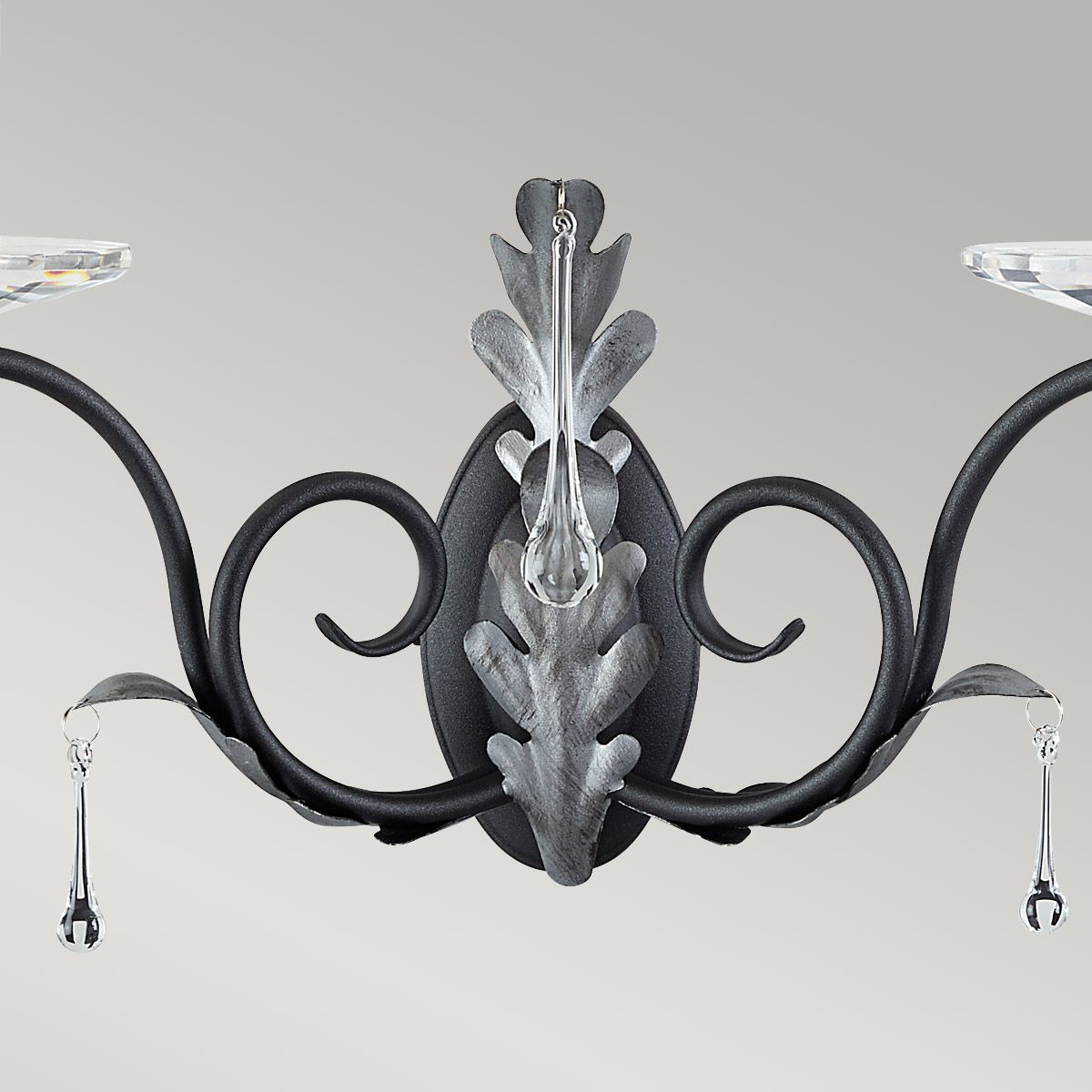 Amarilli 2-flammige Wandleuchte - Schwarz mit silberner Patina - Elsteadlighting - leuchtengrosshandel24