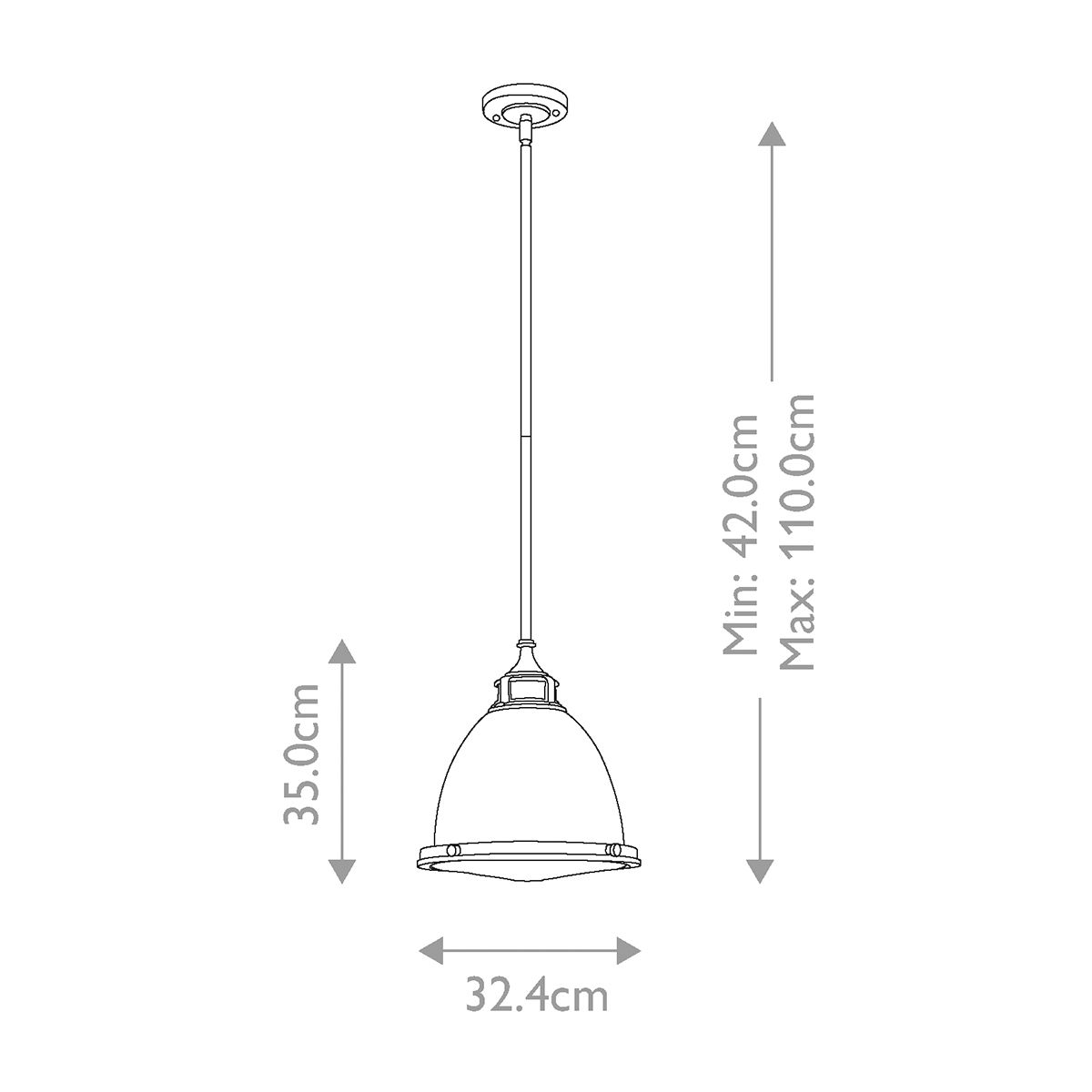 Amelia Pendelleuchte, 1-flammig, mittelgroß, Chrom - Elsteadlighting - leuchtengrosshandel24