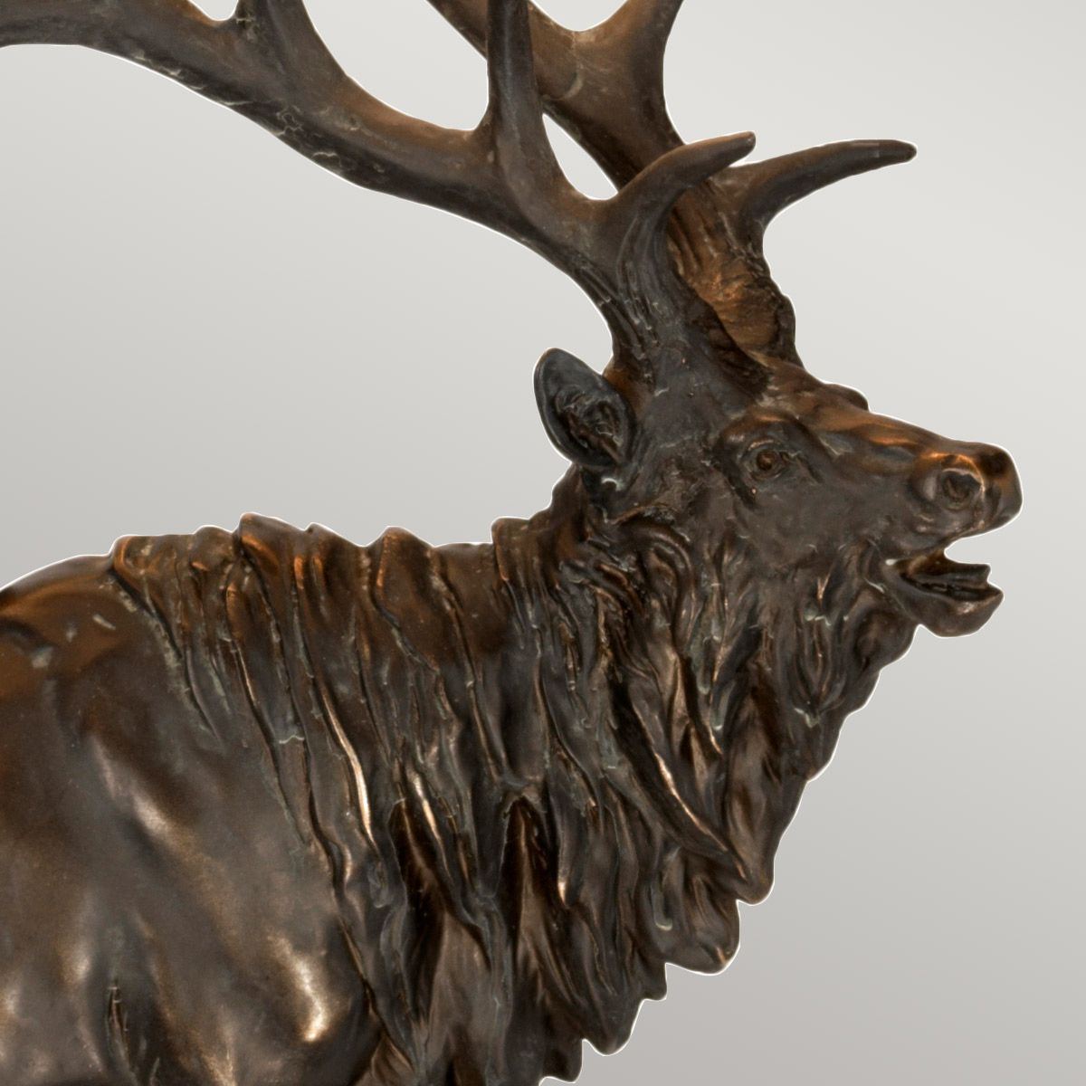 Angus 1-flammige Tischlampe mit ovalem Schirm, Bronzepatina mit natürlichem Schirm - Elsteadlighting - leuchtengrosshandel24
