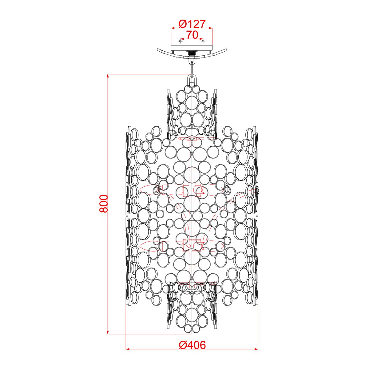 Anya Zweistufiger Anhänger - Silberblatt - Elsteadlighting - leuchtengrosshandel24