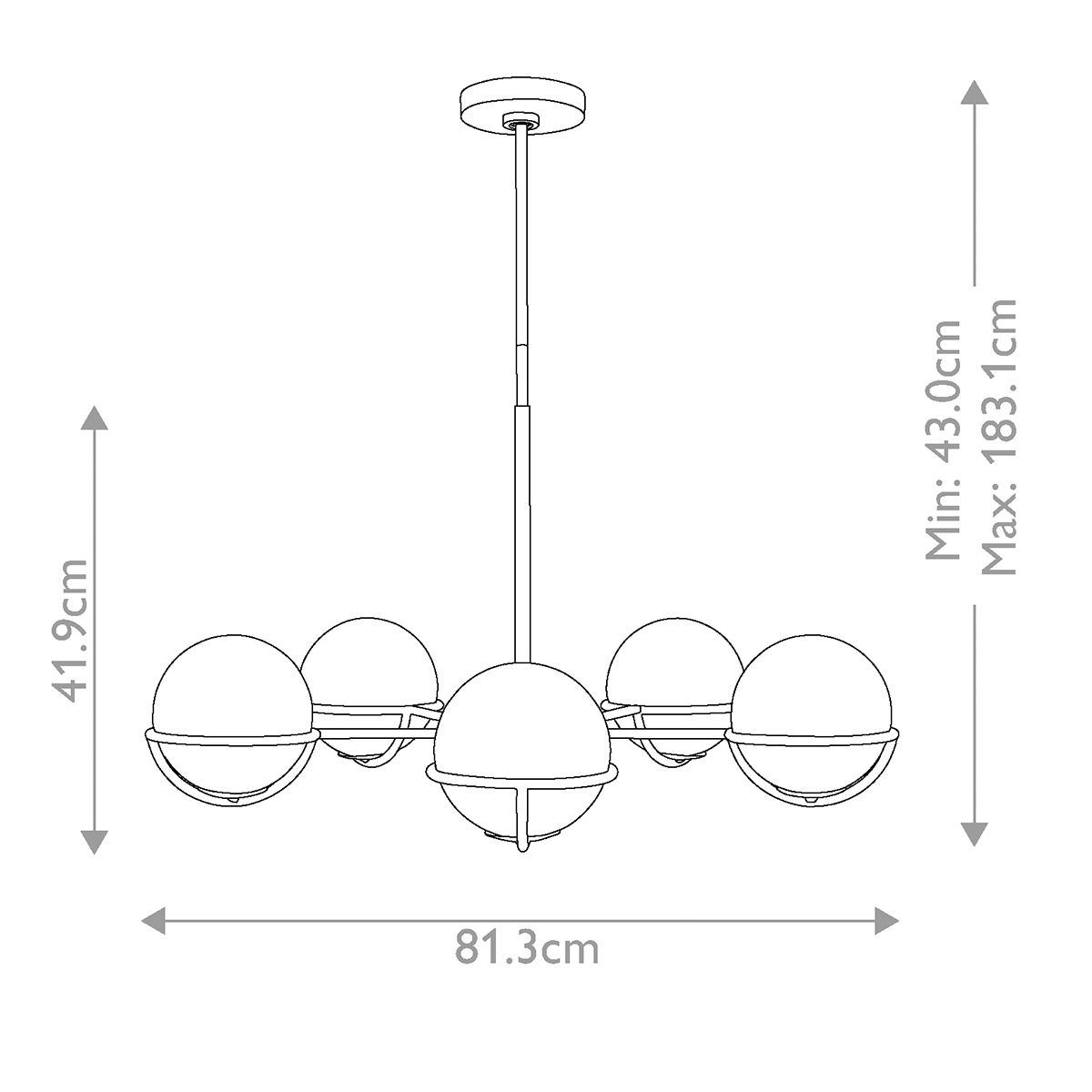 Apollo 5-flammiger Kronleuchter - Poliertes Nickel - Elsteadlighting - leuchtengrosshandel24