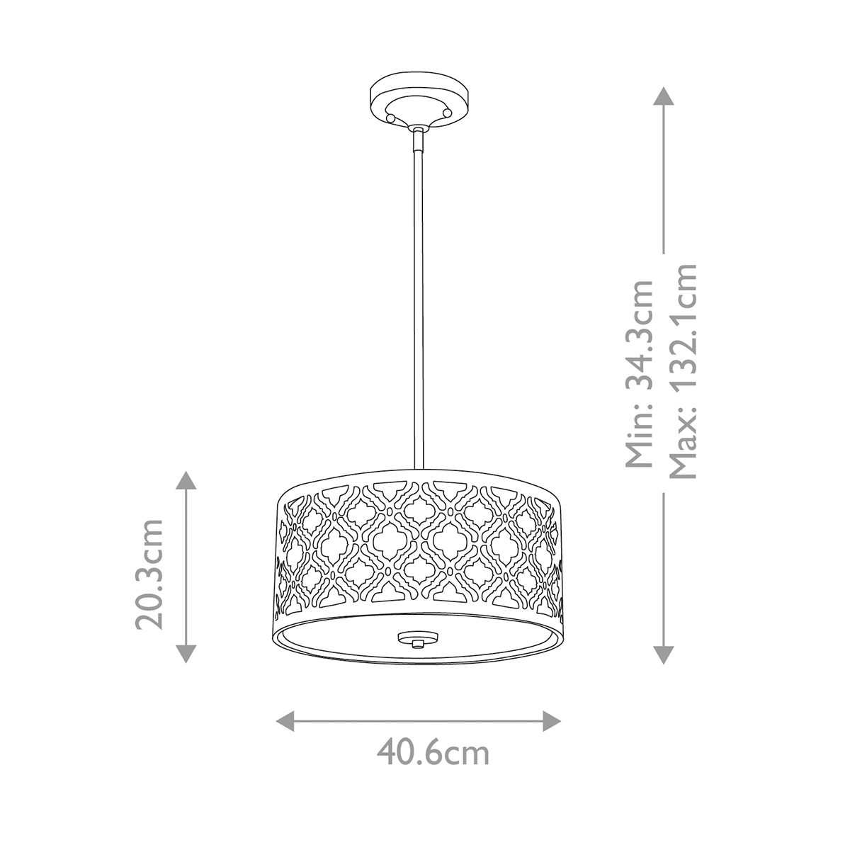 Arabella Pendelleuchte, 2-flammig, mittlerer Durchmesser, Antik-Gold, Elfenbeinfarbener Lampenschirm - Elsteadlighting - leuchtengrosshandel24