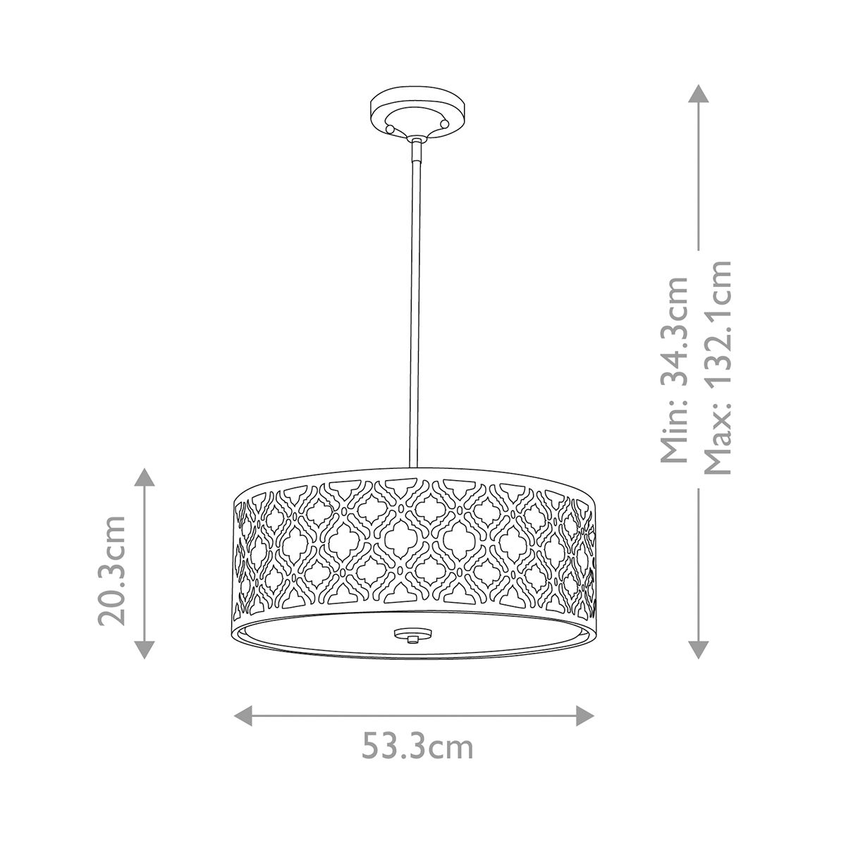 Arabella Pendelleuchte mit 3 Lichtern und Doppelhalterung, groß, Antik-Gold, Lampenschirm Elfenbein - Elsteadlighting - leuchtengrosshandel24