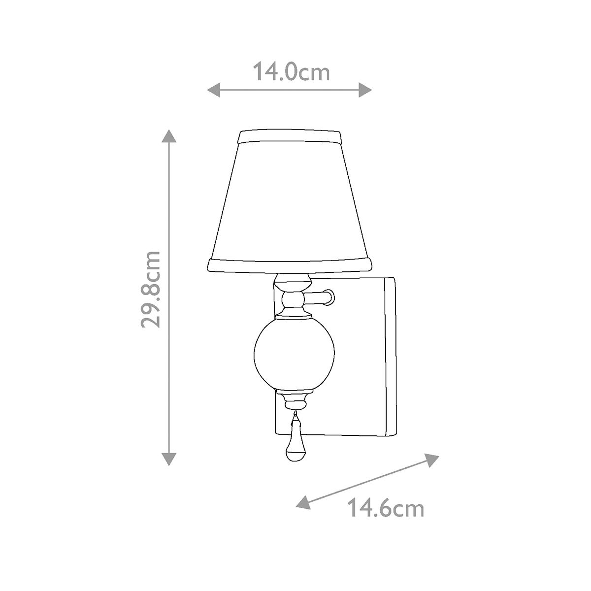 Argento 1-flammige Wandleuchte - Oxidiertes Silberblatt - Elsteadlighting - leuchtengrosshandel24