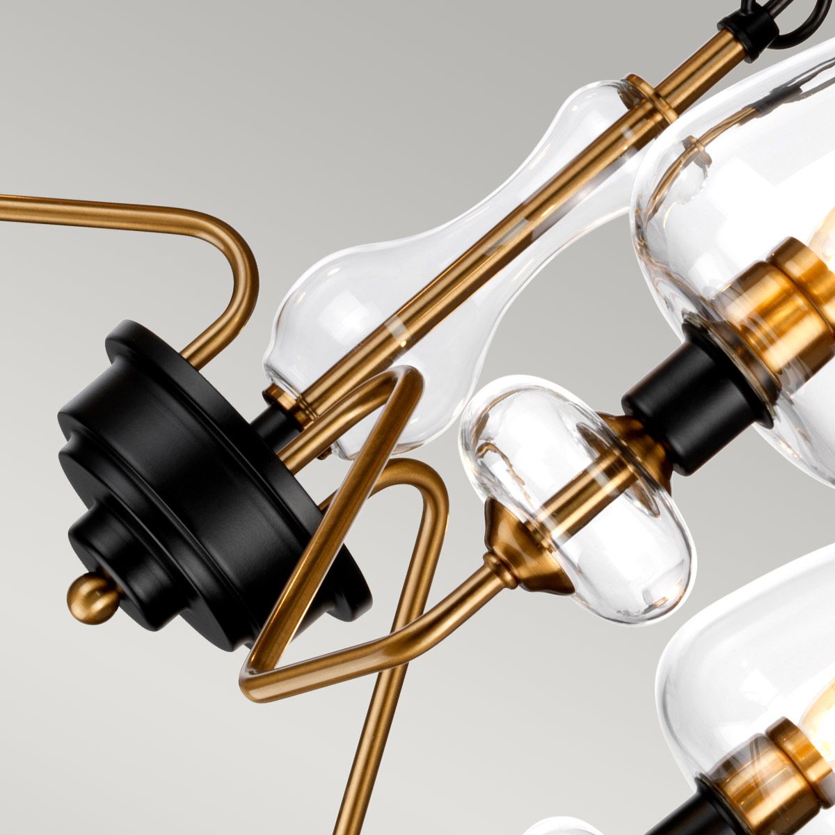 Armand Pendelleuchte mit 3 Lichtern, Messing versilbert und anthrazitfarben lackiert - Elsteadlighting - leuchtengrosshandel24