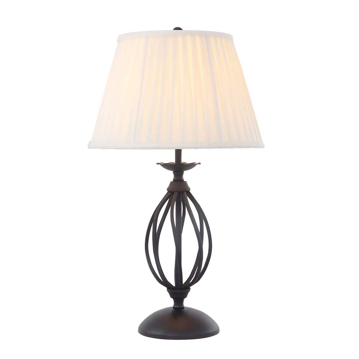 Artisan 1-flammige Tischlampe mit elfenbeinfarbenem Schirm - Schwarz - Elsteadlighting - leuchtengrosshandel24
