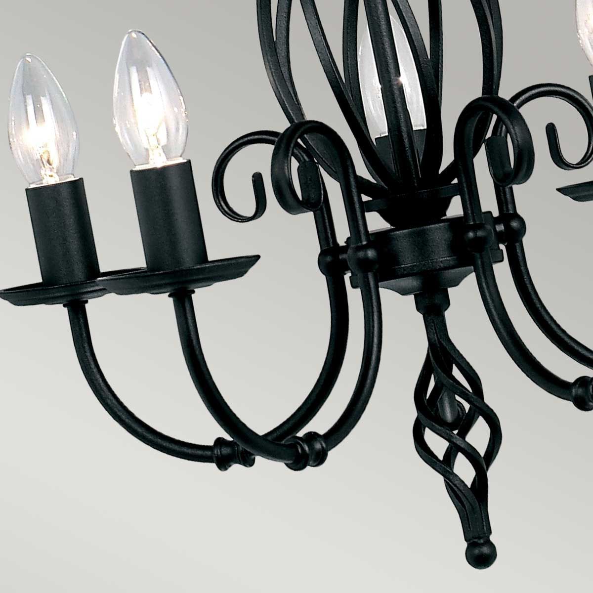 Artisan Kronleuchter mit 5 Lichtern, Schwarz - Elsteadlighting - leuchtengrosshandel24