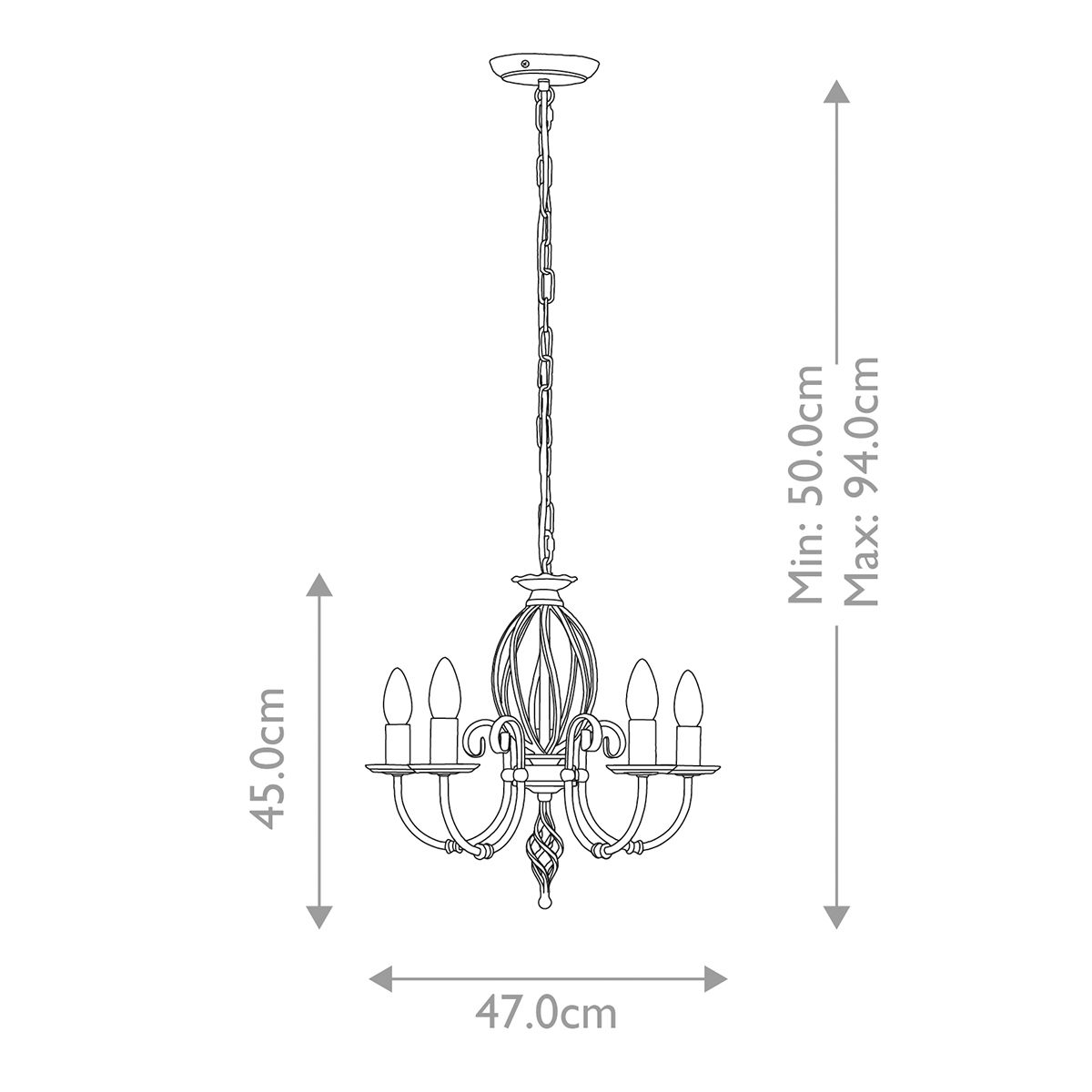 Artisan Kronleuchter mit 5 Lichtern, Schwarz - Elsteadlighting - leuchtengrosshandel24