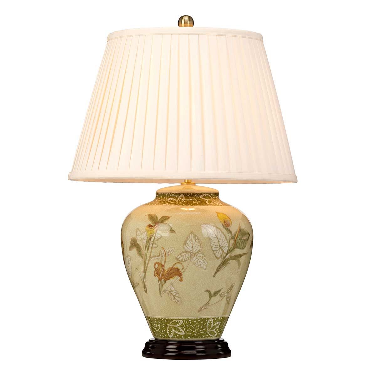 Arum 1-flammige Tischlampe mit cremefarbenem Schirm - Gealtertes Messing - Elsteadlighting - leuchtengrosshandel24