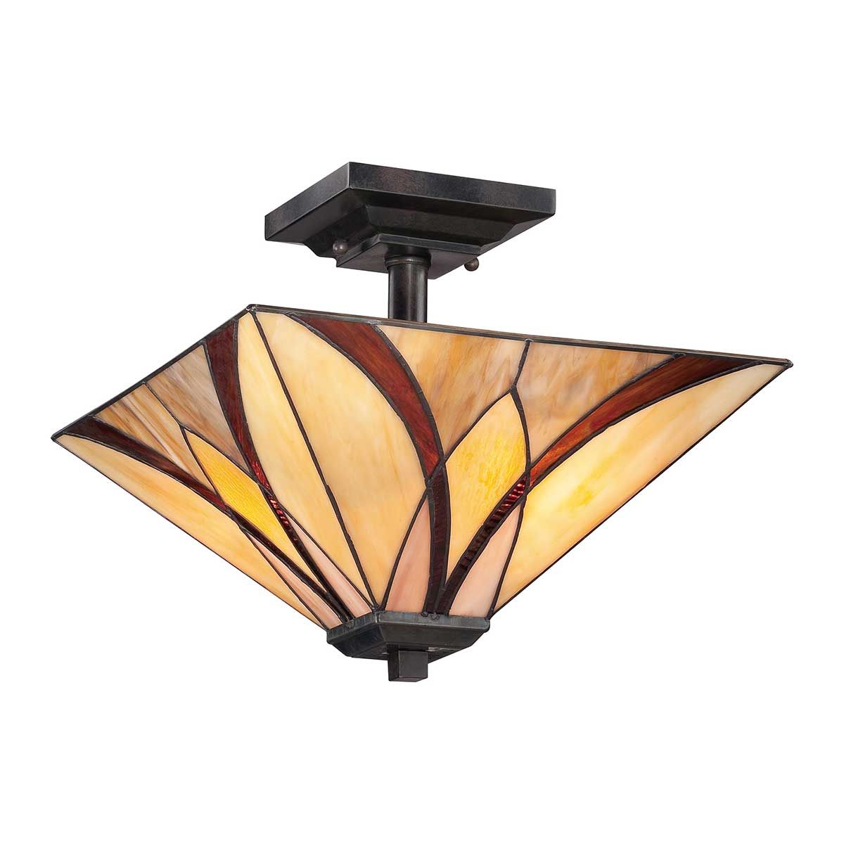 Asheville 2-flammige Halbdeckenleuchte - Valiant Bronze - Elsteadlighting - leuchtengrosshandel24