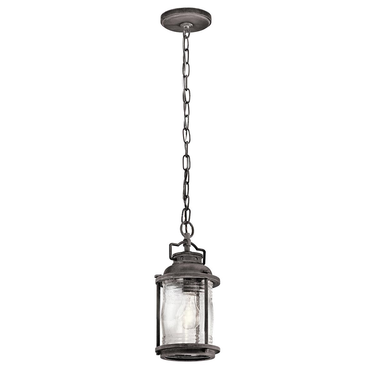 Ashland Bay 1 - flammige kleine Kettenlaterne, verwittertes Zink - Elsteadlighting - KL - ASHLANDBAY8 - S