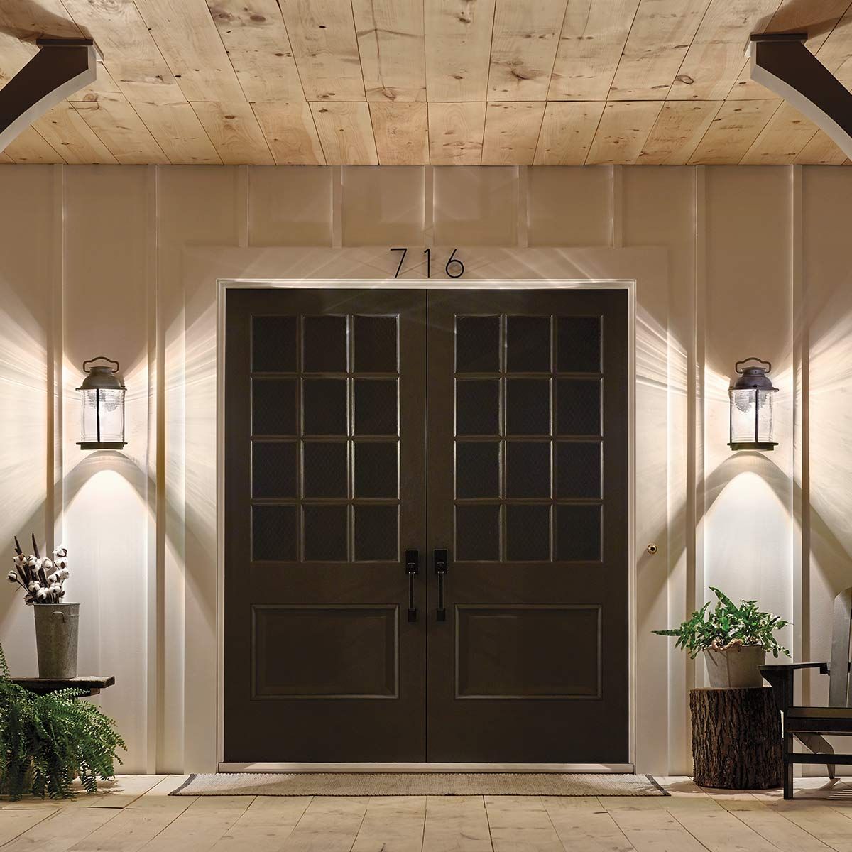 Ashland Bay Große Wandlaterne mit 1 Licht, verwittertes Zink - Elsteadlighting - KL - ASHLANDBAY2 - L