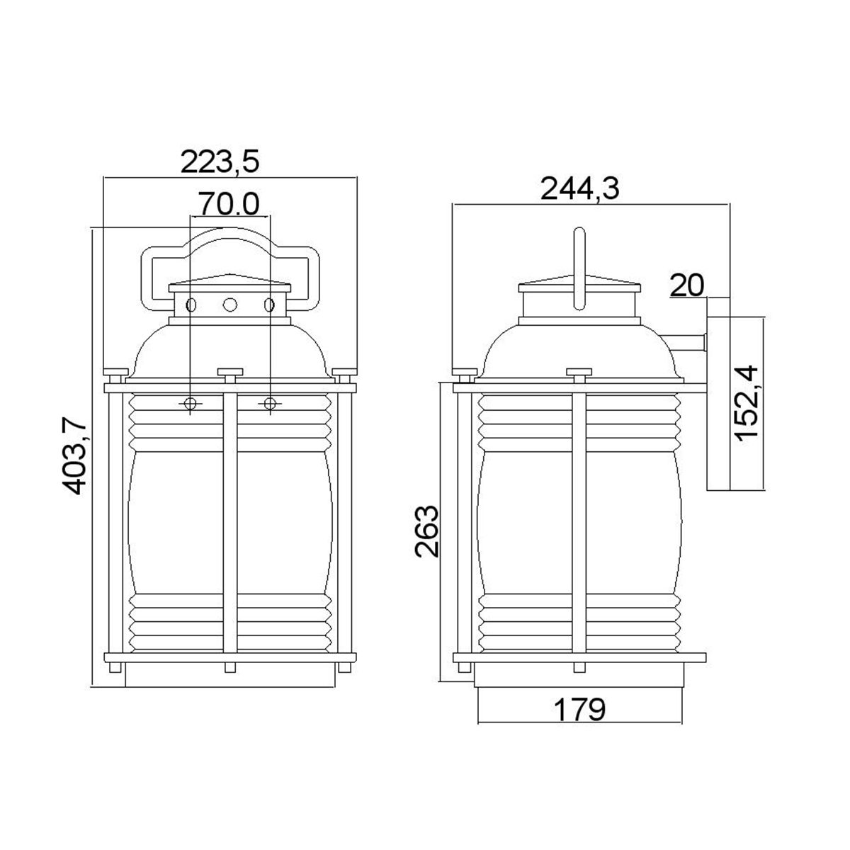 Ashland Bay Große Wandlaterne mit 1 Licht, verwittertes Zink - Elsteadlighting - KL - ASHLANDBAY2 - L