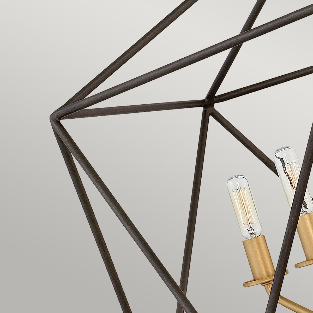 Astrid 5-flammiger Pendelleuchter - Mattbronze und Deluxe-Gold - Elsteadlighting - leuchtengrosshandel24