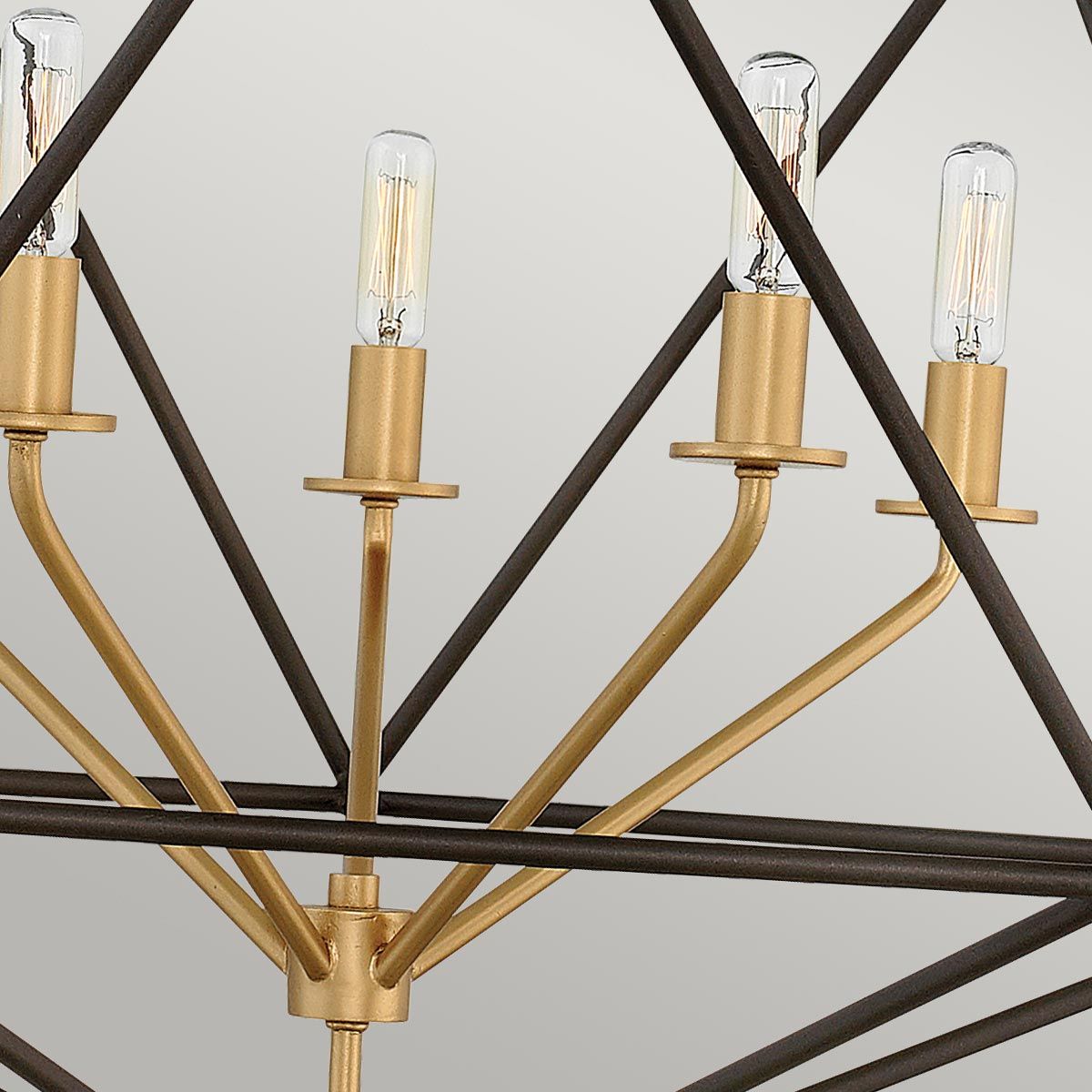 Astrid 5-flammiger Pendelleuchter - Mattbronze und Deluxe-Gold - Elsteadlighting - leuchtengrosshandel24