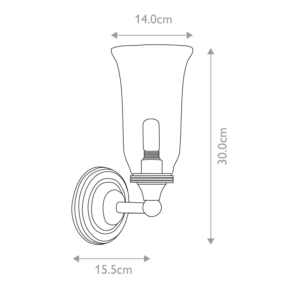 Austen 1-flammige Wandleuchte - Poliertes Chrom - Elsteadlighting - leuchtengrosshandel24