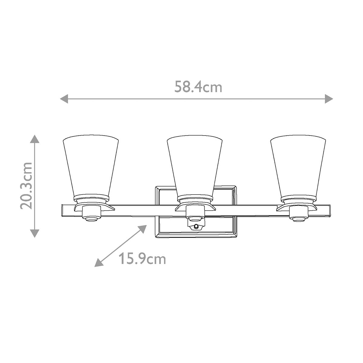 Avon 3-flammige Überspiegelleuchte, poliertes Chrom - Elsteadlighting - leuchtengrosshandel24