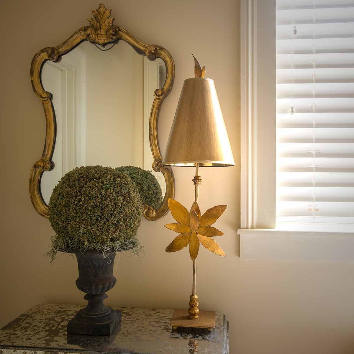 Azalea 1-flammige Tischlampe - Blattgold - Elsteadlighting - leuchtengrosshandel24