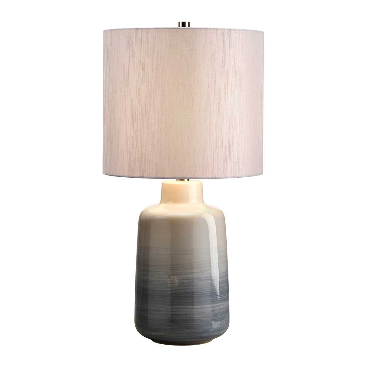 Bacari 1-flammige kleine Tischlampe - Blau und Grau mit hellgrauem Schirm - Elsteadlighting - leuchtengrosshandel24